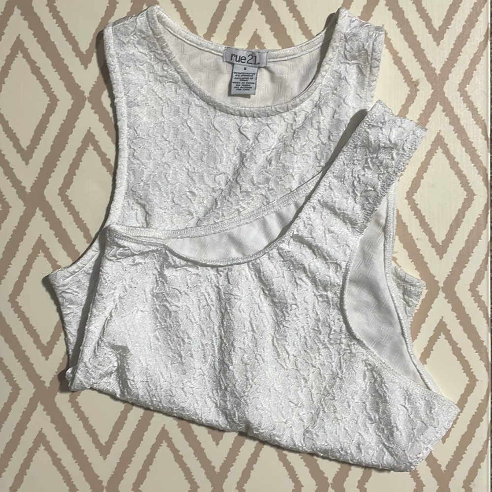 Body suit, white cute ruffled look! Very gentle used, no staining